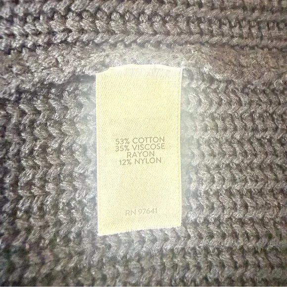 J. Jill Navy Blue Cotton Blend Colared Button Down Cardigan Size L Tall - Picture 7 of 7